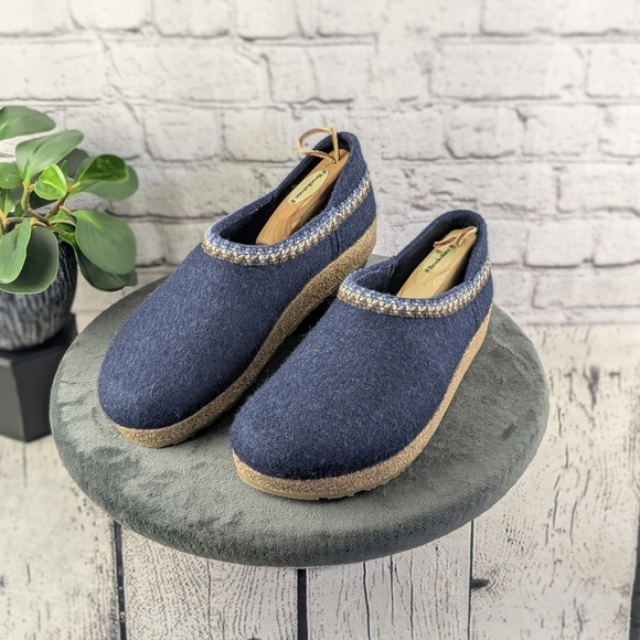 Haflinger 42 blue clogs shoes wool - Picture 1 of 7